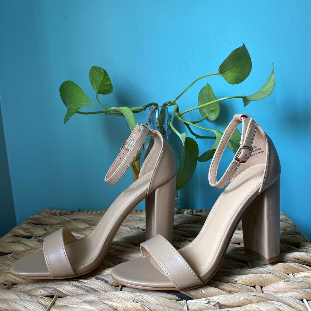 Forever 21 nude chunk heels